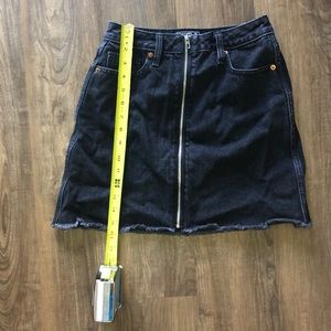 Black denim skirt